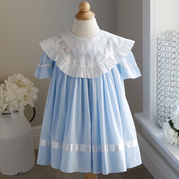 Strasburg Dress RARE Heirloom Vintage NWOT Blue Float Size 12 Month Spring NWOT - Picture 4 of 5